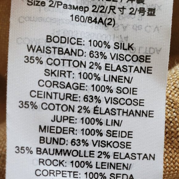 Tory Burch ! silk Chiffon Linen Burlap Dress in Lilac and Tan ( 2) - Picture 17 of 17